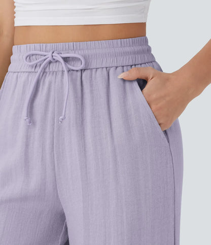Leichte & Elegante Damen-Leinenhose mit Weitem Bein – Sommerlich, Bequem & Stilvoll