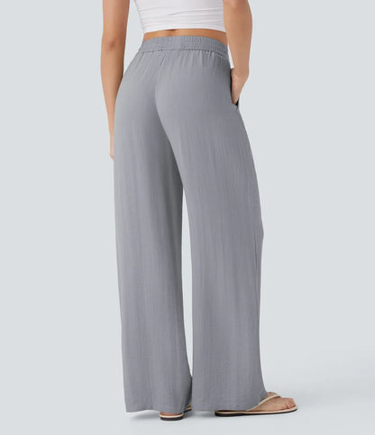 Leichte & Elegante Damen-Leinenhose mit Weitem Bein – Sommerlich, Bequem & Stilvoll