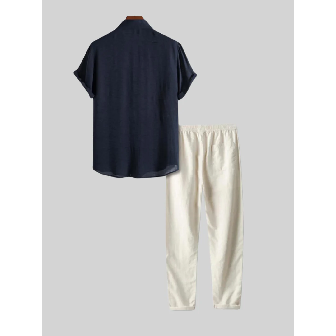 Sommer Linen Outfit Set - Lässige - Florenz bei Nacht