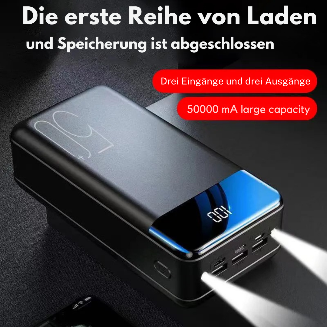 100.000 mAh Ultra‑Hochkapazitäts Powerbank – Superschnelles Laden für Smartphones, Tablets & Laptops
