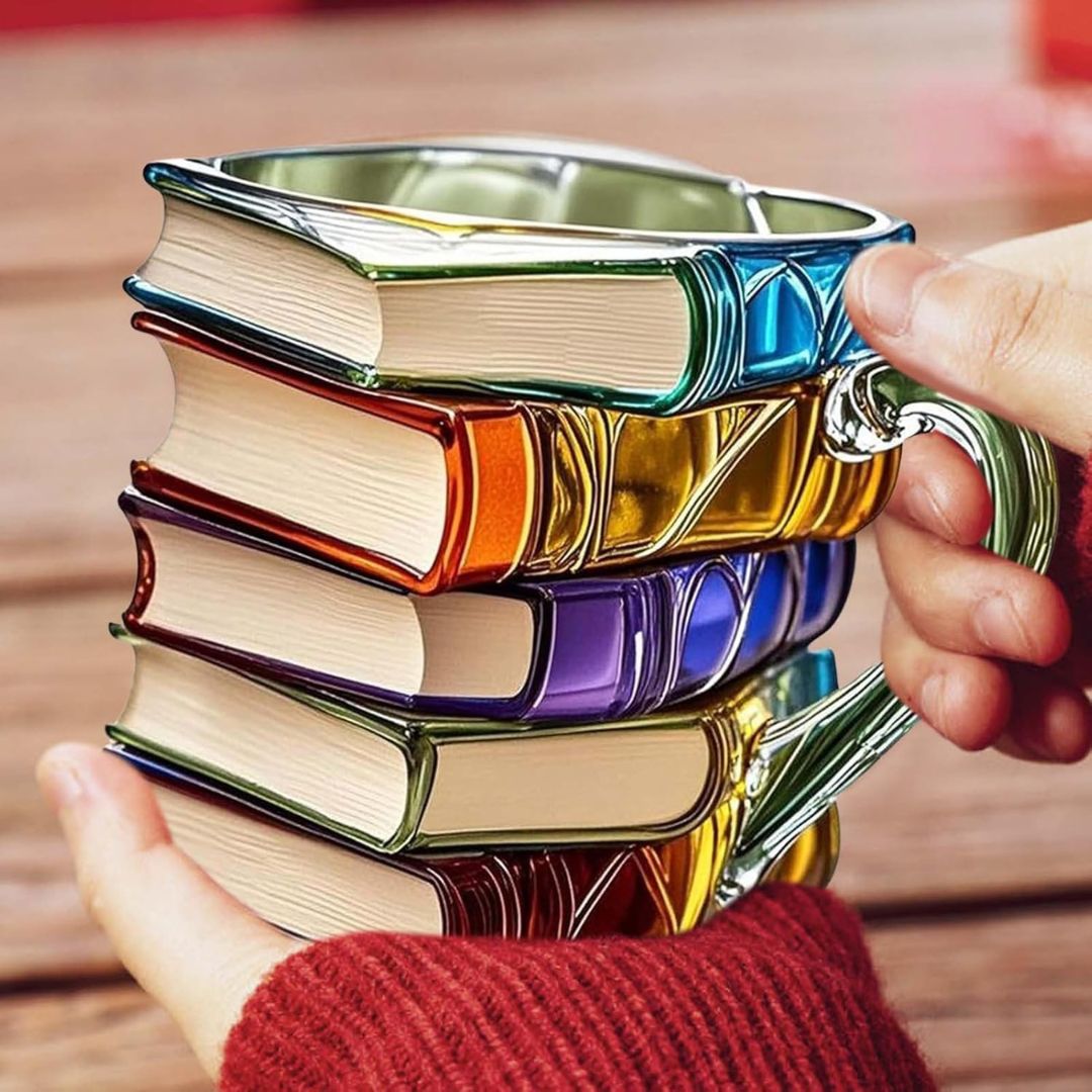 3D Handgefertigte Buch-Tasse – Einzigartiges Kunstwerk für Bücherliebhaber