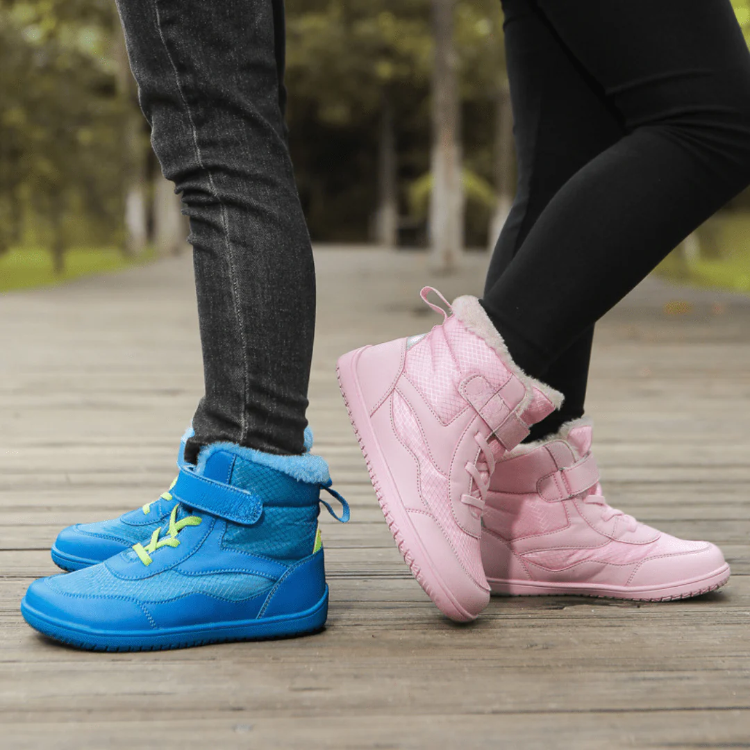 Wasserdichte Winter Kinder Barfußschuhe – gefüttert, rutschfest, natürliche Zehenfreiheit