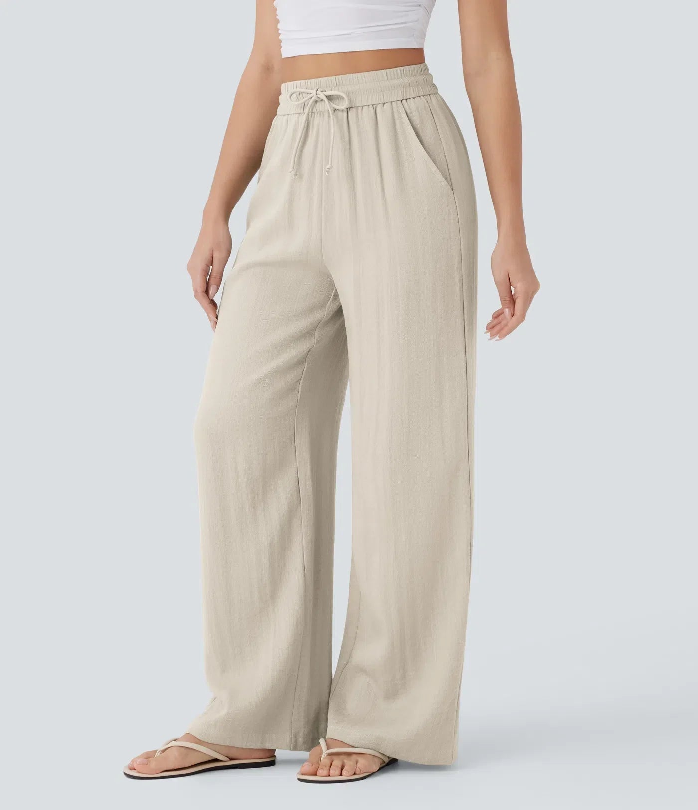 Leichte & Elegante Damen-Leinenhose mit Weitem Bein – Sommerlich, Bequem & Stilvoll