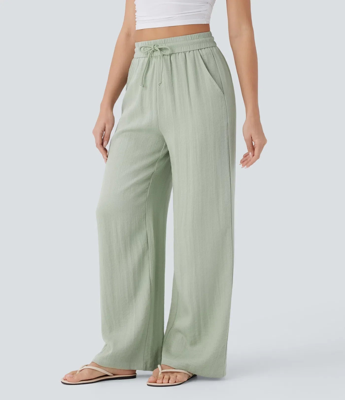Leichte & Elegante Damen-Leinenhose mit Weitem Bein – Sommerlich, Bequem & Stilvoll