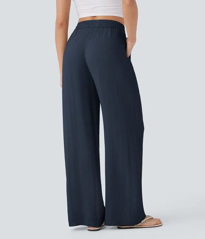 Leichte & Elegante Damen-Leinenhose mit Weitem Bein – Sommerlich, Bequem & Stilvoll