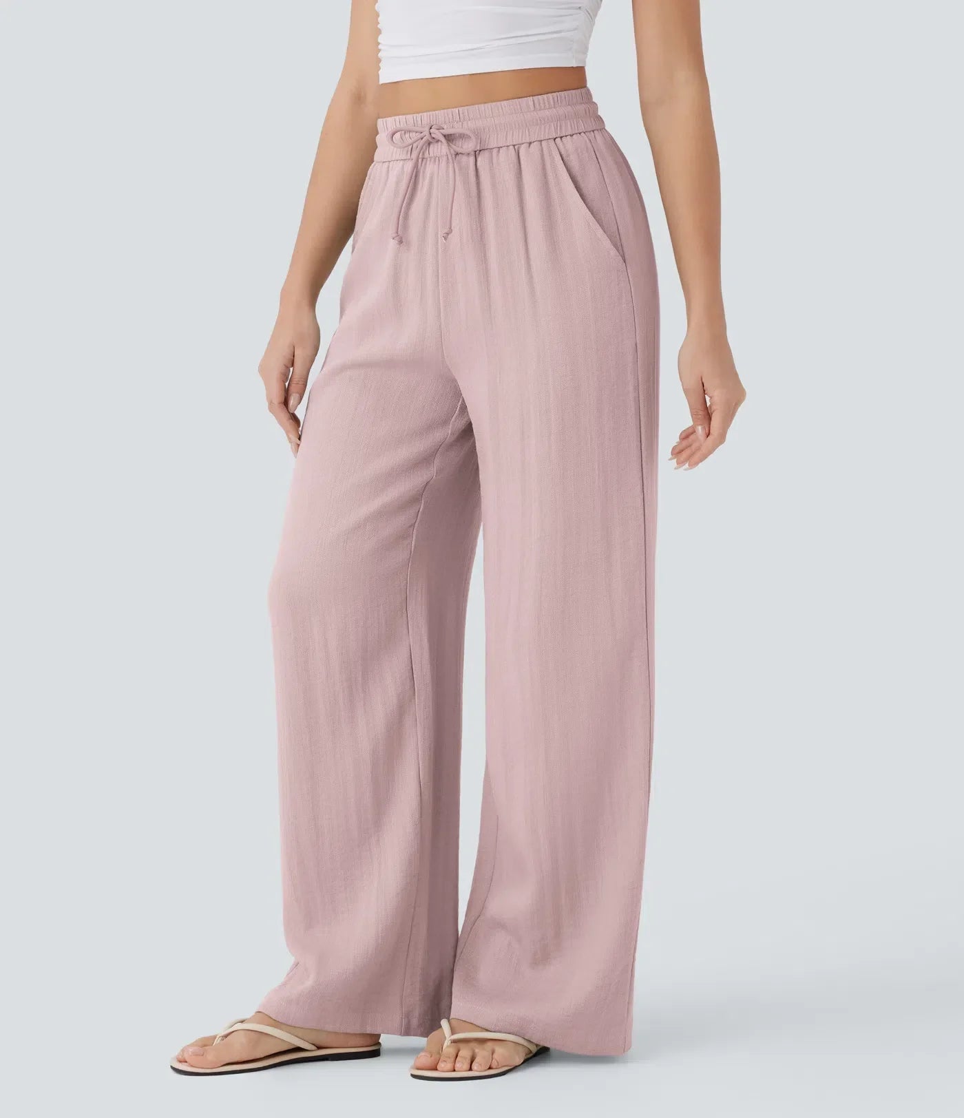 Leichte & Elegante Damen-Leinenhose mit Weitem Bein – Sommerlich, Bequem & Stilvoll