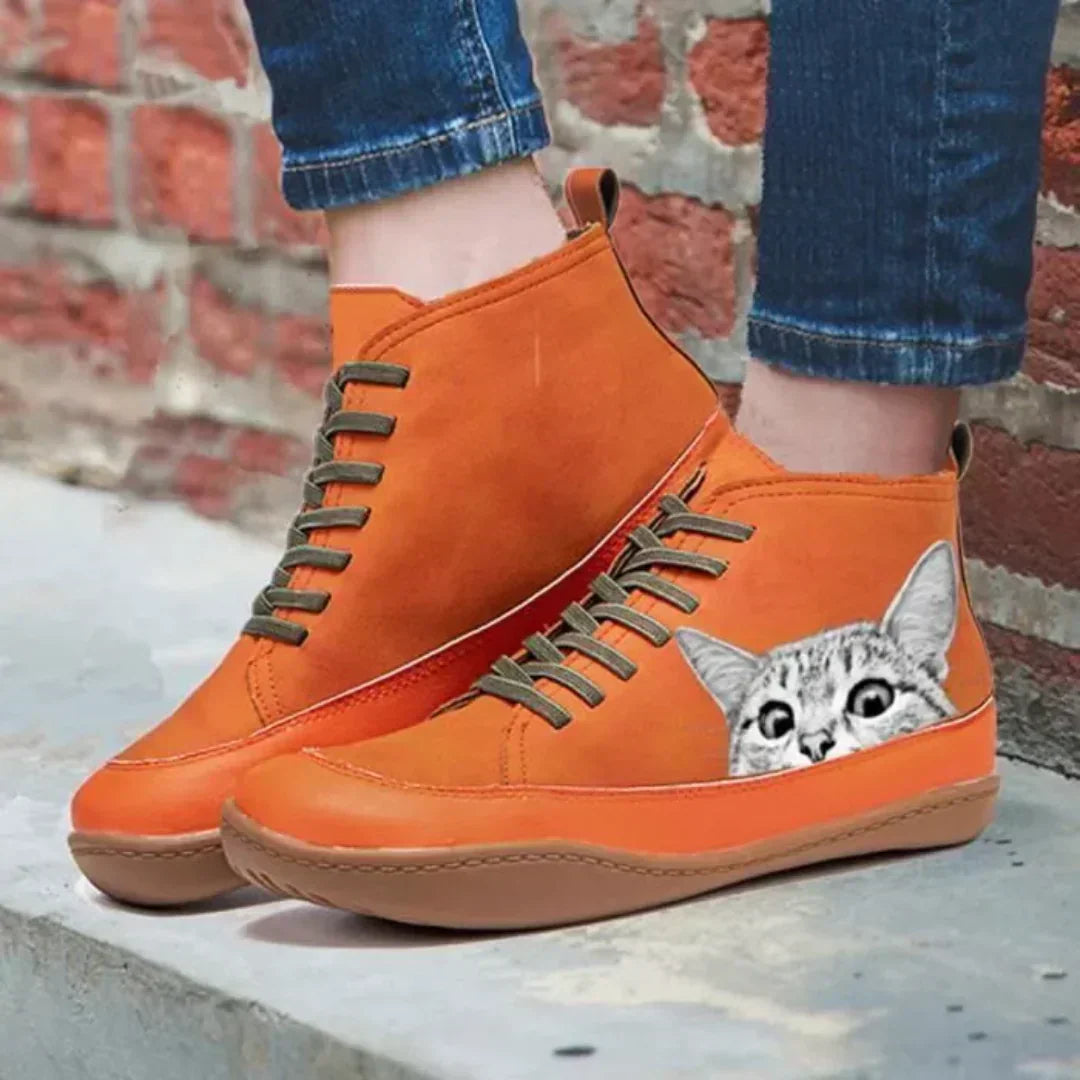 Leder Stiefeletten für Katzenliebhaber – Stilvoll, verspielt und warm durch Herbst & Winter