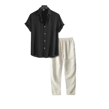 Sommer Linen Outfit Set - Lässige - Florenz bei Nacht