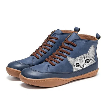 Leder Stiefeletten für Katzenliebhaber – Stilvoll, verspielt und warm durch Herbst & Winter