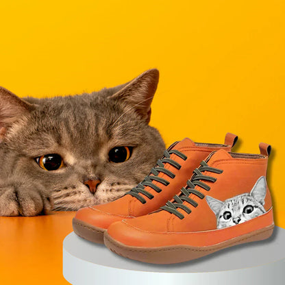 Leder Stiefeletten für Katzenliebhaber – Stilvoll, verspielt und warm durch Herbst & Winter