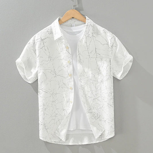 Kurzarm-Shirt - Textur-Relief - Polyester - Sommer