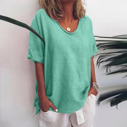 Klassische Bluse Mit Lockerer Passform Für Damen | Kurzarm