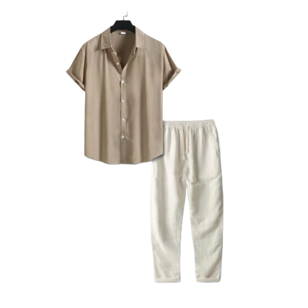 Sommer Linen Outfit Set - Lässige - Florenz bei Nacht