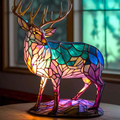 Luxeloom Tierlampe – Tiffany-Stil Glaslampe mit Tierdesign, handgefertigt und warmem Licht