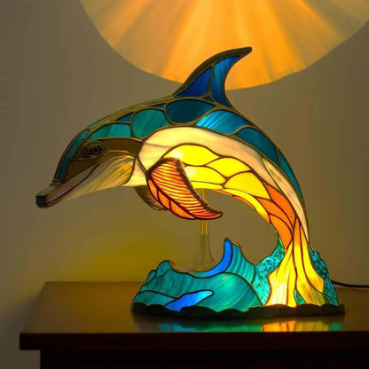 Luxeloom Tierlampe – Tiffany-Stil Glaslampe mit Tierdesign, handgefertigt und warmem Licht