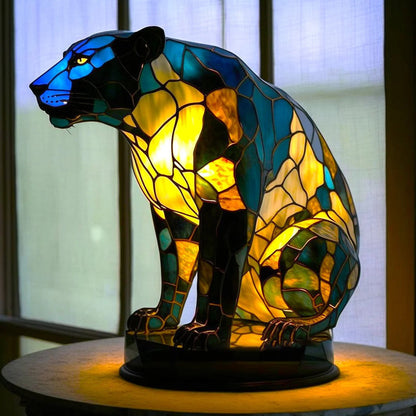 Luxeloom Tierlampe – Tiffany-Stil Glaslampe mit Tierdesign, handgefertigt und warmem Licht