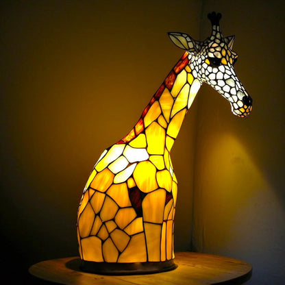 Luxeloom Tierlampe – Tiffany-Stil Glaslampe mit Tierdesign, handgefertigt und warmem Licht