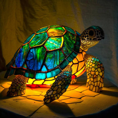 Luxeloom Tierlampe – Tiffany-Stil Glaslampe mit Tierdesign, handgefertigt und warmem Licht