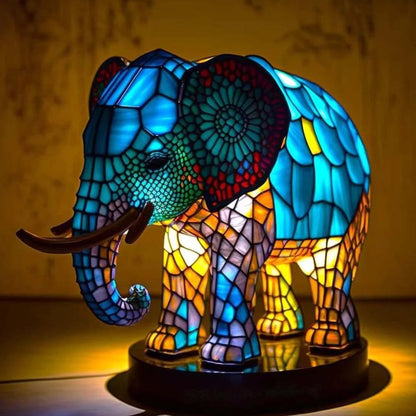 Luxeloom Tierlampe – Tiffany-Stil Glaslampe mit Tierdesign, handgefertigt und warmem Licht