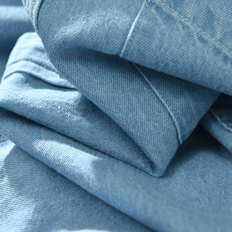 Hemd - Lange Ärmel - Denim - Baumwolle - Lässig - Sommer