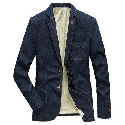 Blazer - Slim Fit - Baumwoll-Denim - Sommer