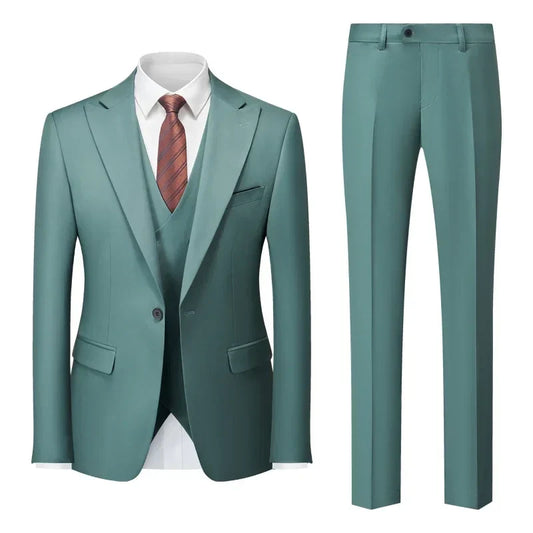 Dreiteiliger Herrenanzug - Anzug - Blazer + Gilet + Hose - Formal - Sommer