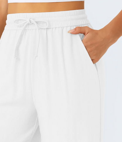 Leichte & Elegante Damen-Leinenhose mit Weitem Bein – Sommerlich, Bequem & Stilvoll