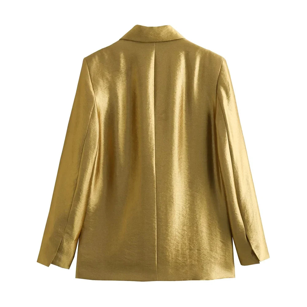 Blazer - Gerader Schnitt - Gold - Sommer