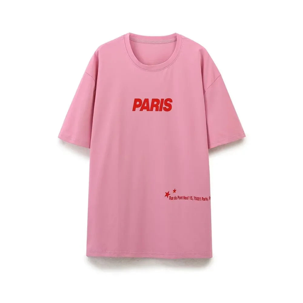 T-Shirt mit kurzen Ärmeln - Paris Druck - Sommer