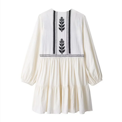 Kleid - Boho - Ibiza - V-Ausschnitt - Sommer