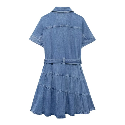 Kleid - Schmale Passform - Denim - Sommer