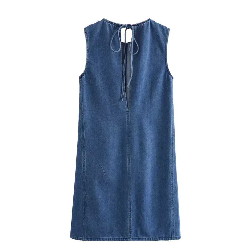 Denim-Kleid - Lockere Passform - Baumwolle - Sommer