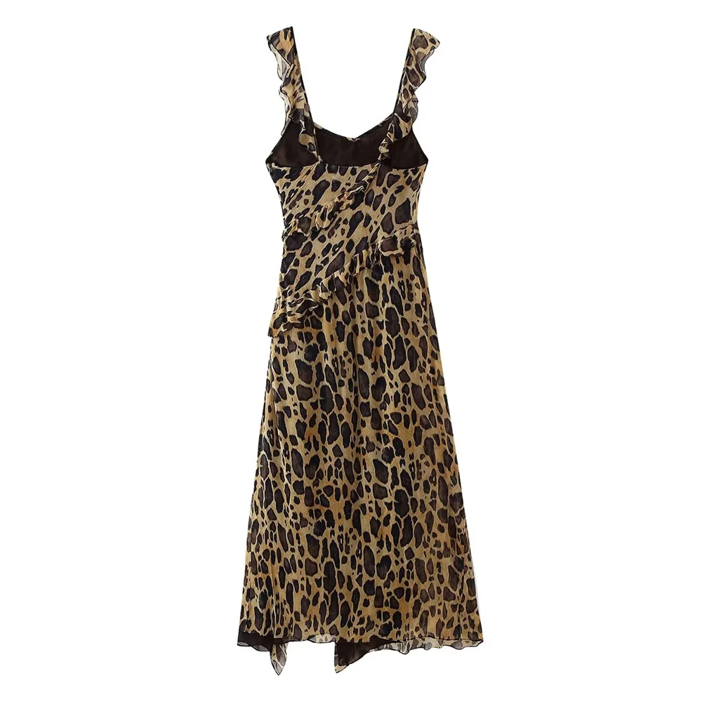 Kleid - Polyester - Leoparden Muster - Sommer