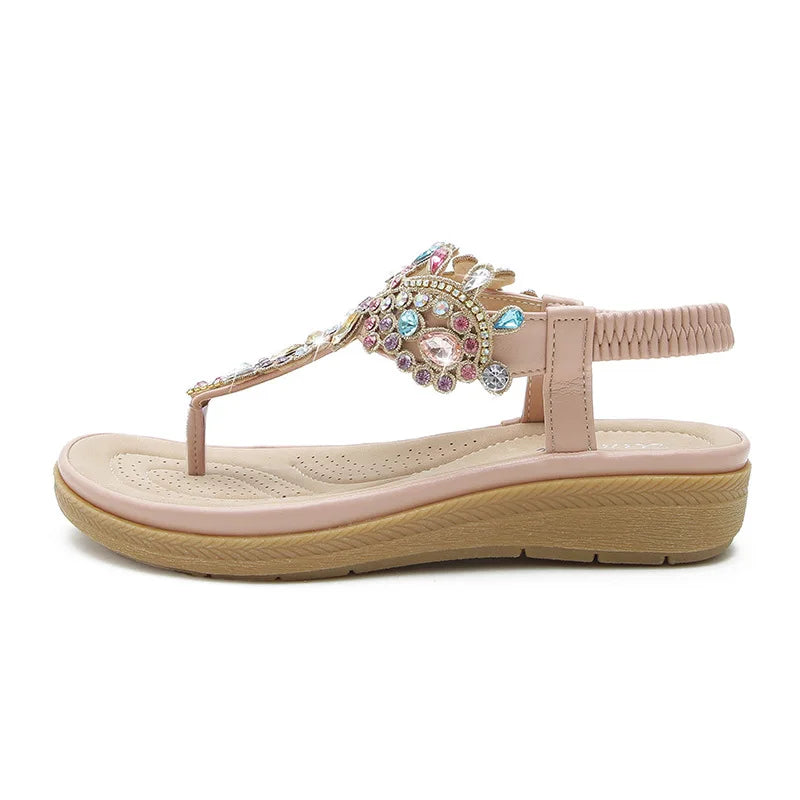 Sandalen - Boho - Offene Zehe - Elastischer Riemen - Sommer