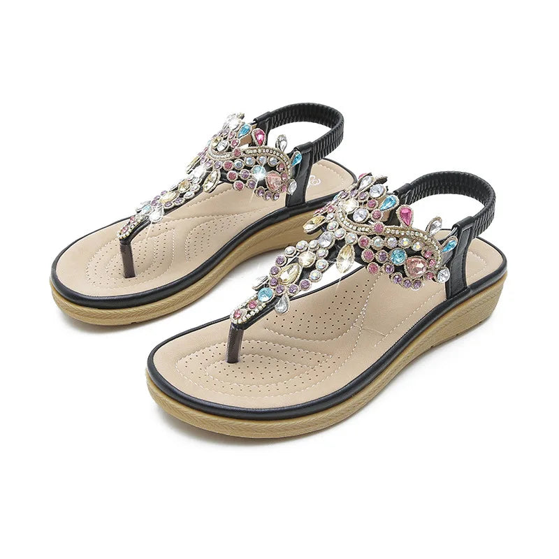 Sandalen - Boho - Offene Zehe - Elastischer Riemen - Sommer