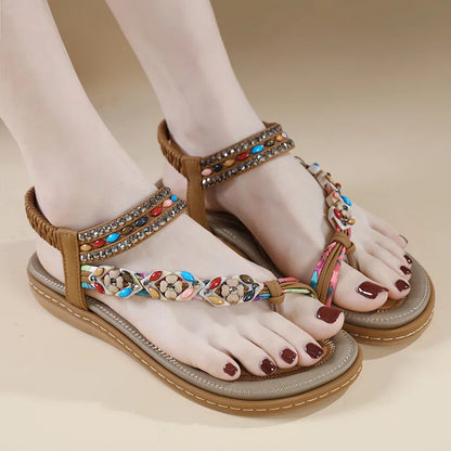 Sandalen - Boho - Offene Zehe - Elastischer Riemen - Sommer