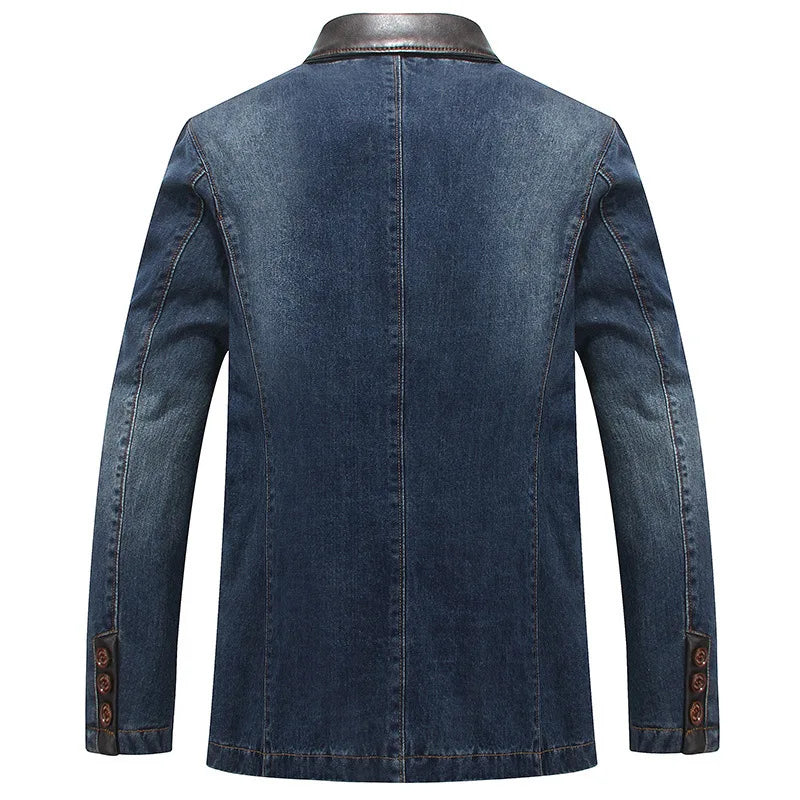 Blazer - Patchwork - Denim und Leder - Sommer