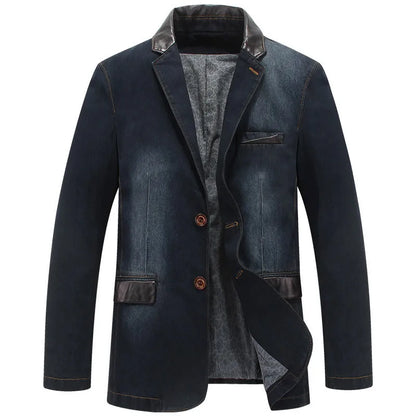 Blazer - Patchwork - Denim und Leder - Sommer