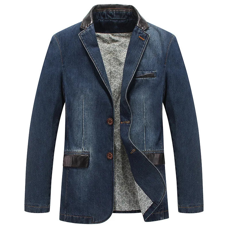 Blazer - Patchwork - Denim und Leder - Sommer