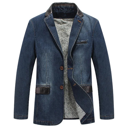 Blazer - Patchwork - Denim und Leder - Sommer