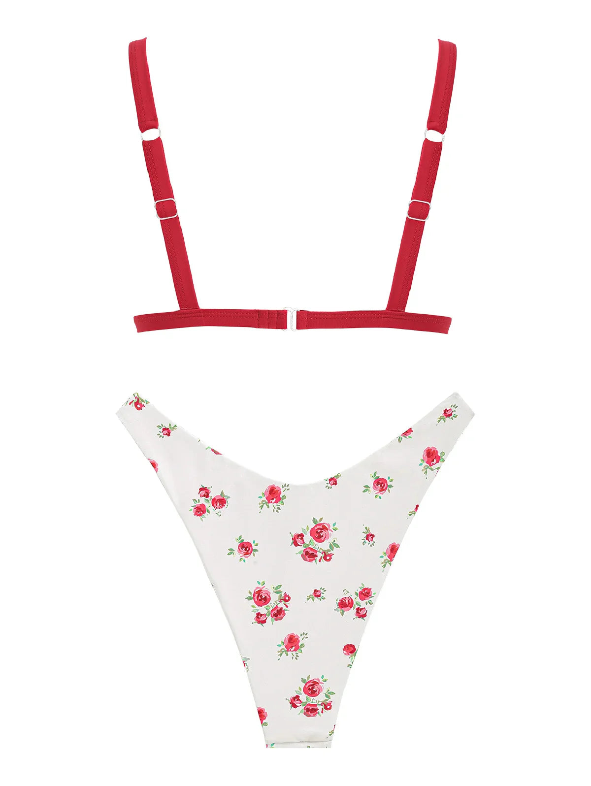 Bikini-Set - Blumen-Rosen-Druck - Sommer