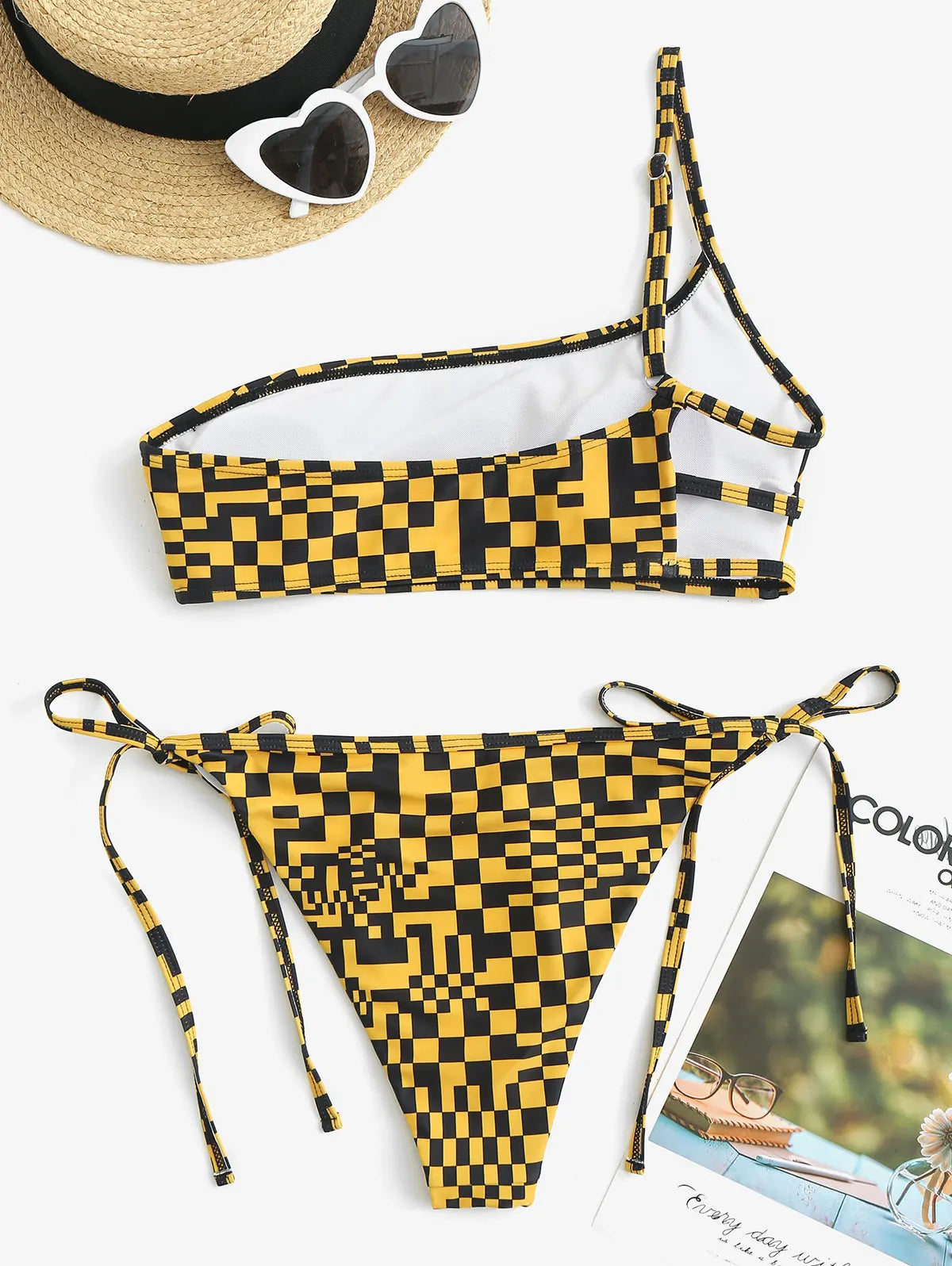 Bikini - Knöchel-Schulter - Schachbrettmuster - Sommer