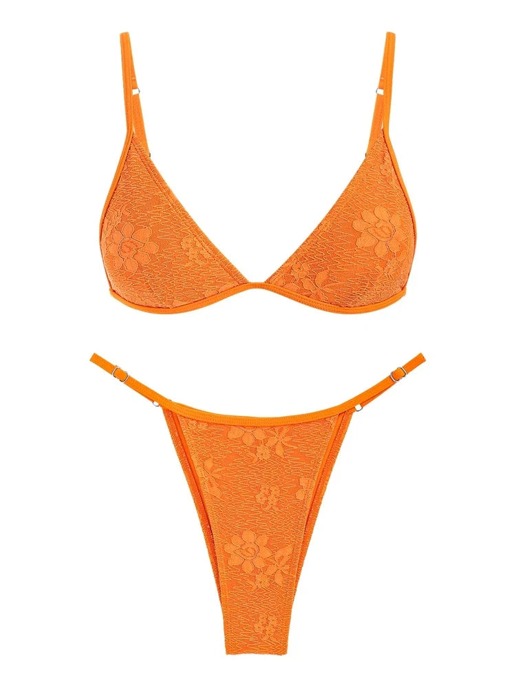 Bikini - Spitze - Geblümt - Tanga - Sommer