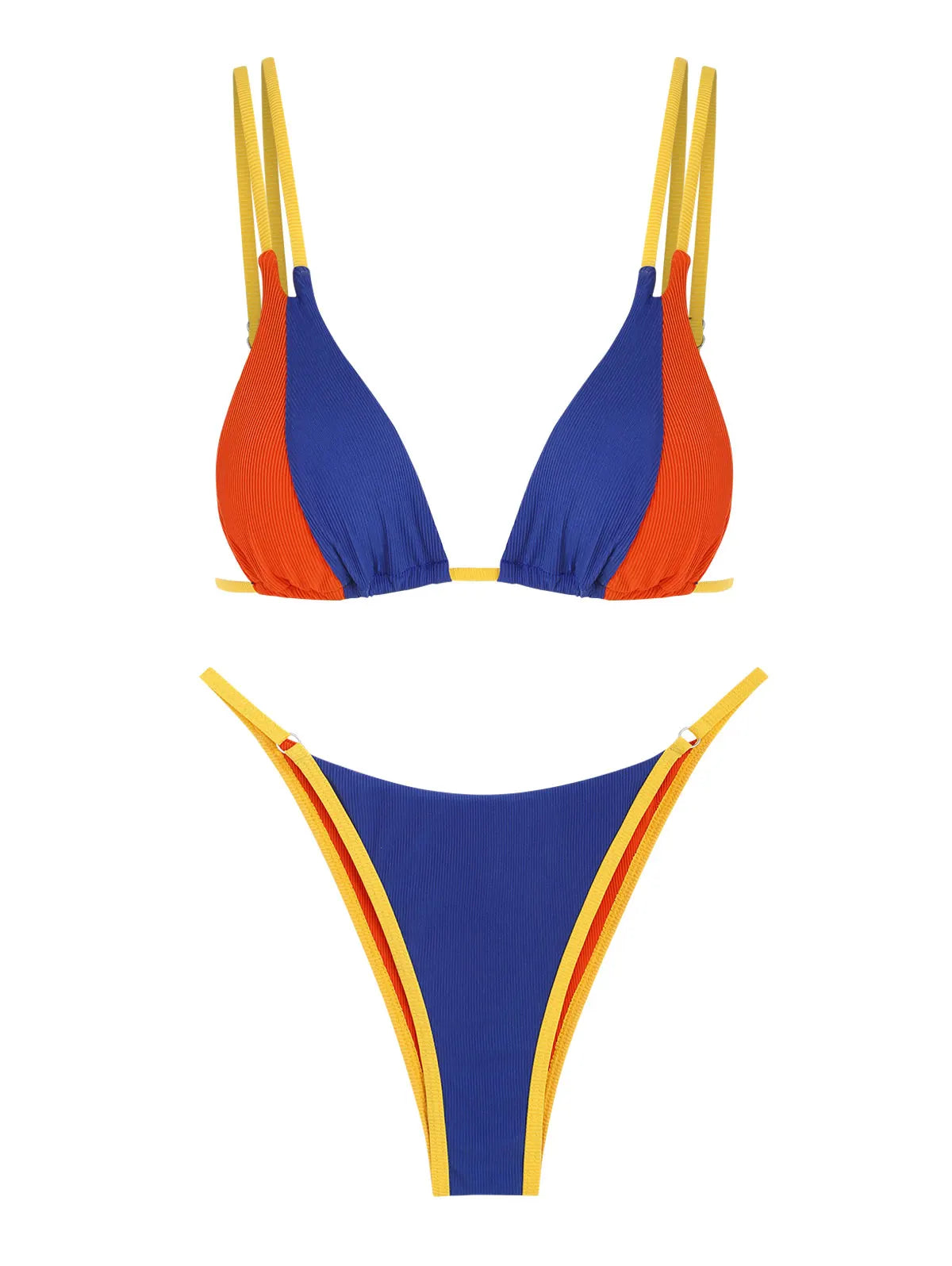 Bikini - Geripptes Colour Blocking - Sommer