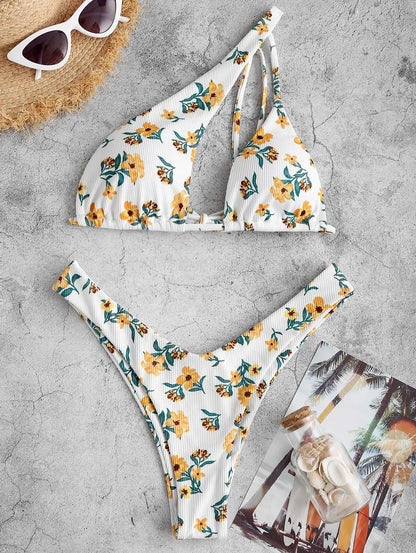 Bikini - Gerippte Knöchelschulter - Polyester - Sommer