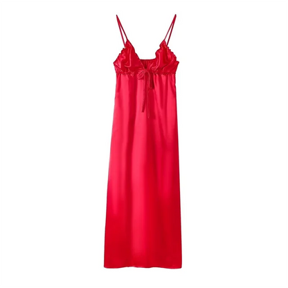 Kleid - Satin - Offener Rücken - Sommer