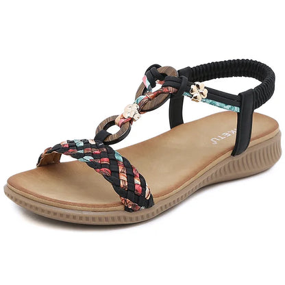 Sandalen - Boho - Offene Zehe - Elastischer Riemen - Sommer