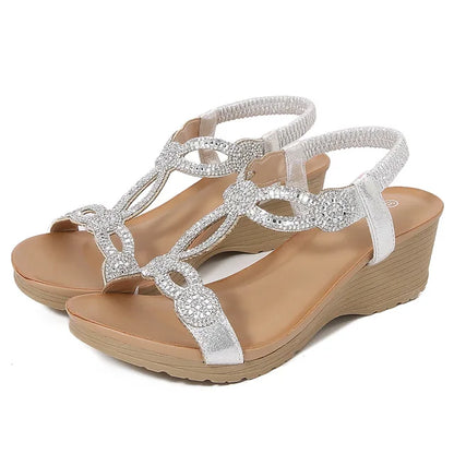 Sandalen - Boho - Offene Zehe - Elastischer Riemen - Sommer