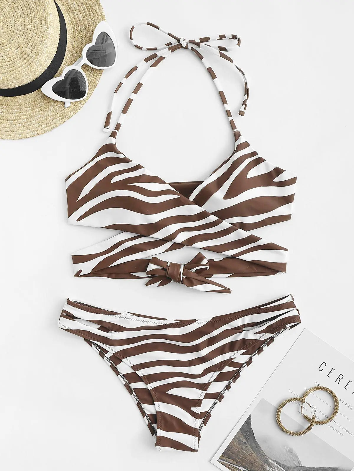 Bikini - Gekreuzt - Zebrastreifen - Sommer