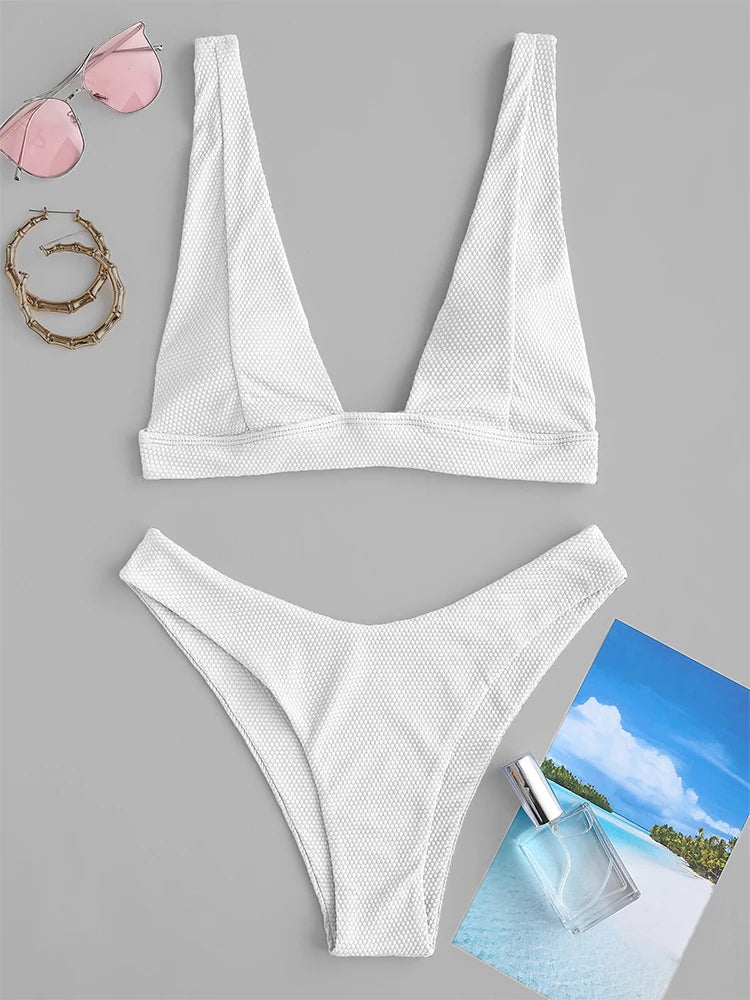 Bikini Set - V-Ausschnitt - Push Up - Sommer